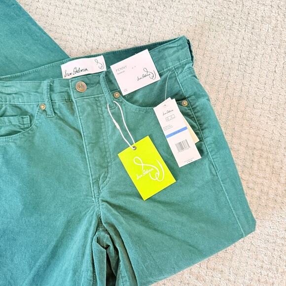 SAM EDELMAN NWT Forest Green High Rise Penny Bootcut Corduroy PAnts 25 - Picture 2 of 8